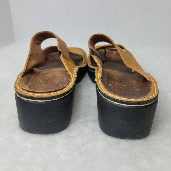 Naot Monterey Slides Toe Loop Yellow Leather Women's Shoes Size 7.5 - Picture 4 of 8